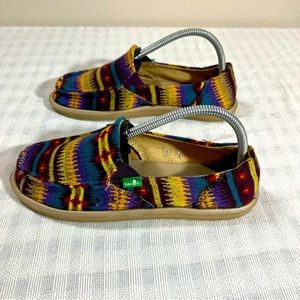 Sanuk Southwestern Blanket Sidewalk Loafers Size 8 M Donna Hemp 7234248 Slip On